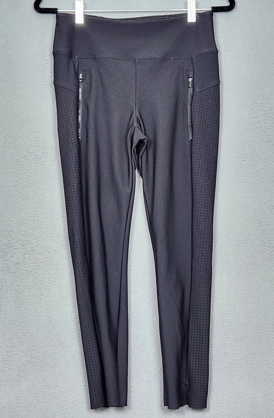 ATHLETA Stellar Crop Pants Womens Small Black Athleisure Measure 27X24.5" 405525